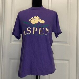 Purple Aspen Colorado graphic tee - Size M